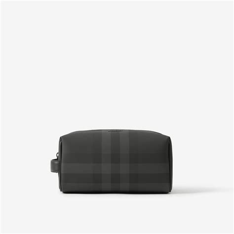 burberry horseferry check travel kit|Check and Leather Travel Pouch in Charcoal .